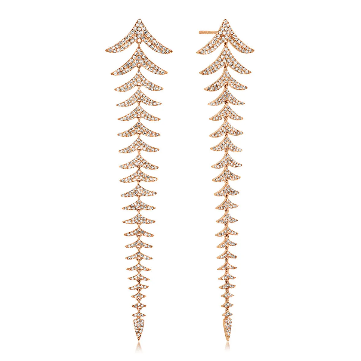Pave Diamond Chevron Statement Earrings