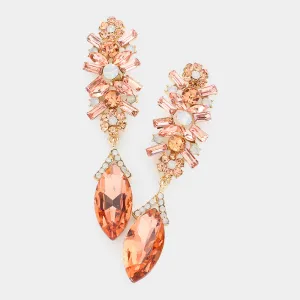 Peach Marquise Crystal Earrings | 541915