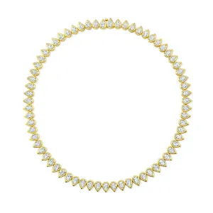 Pear Cut Diamond Tennis Necklace