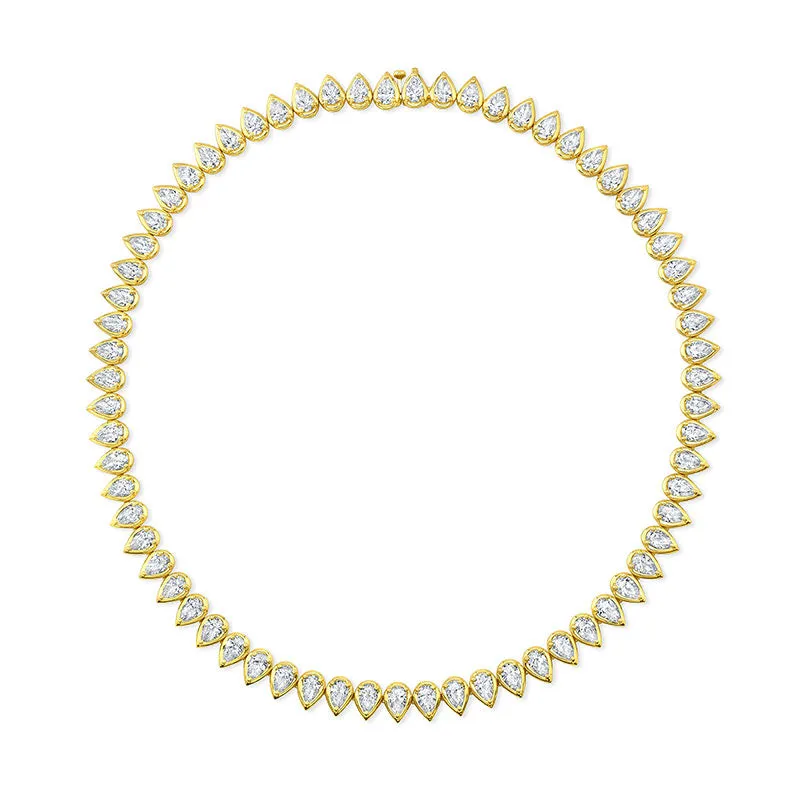 Pear Cut Diamond Tennis Necklace