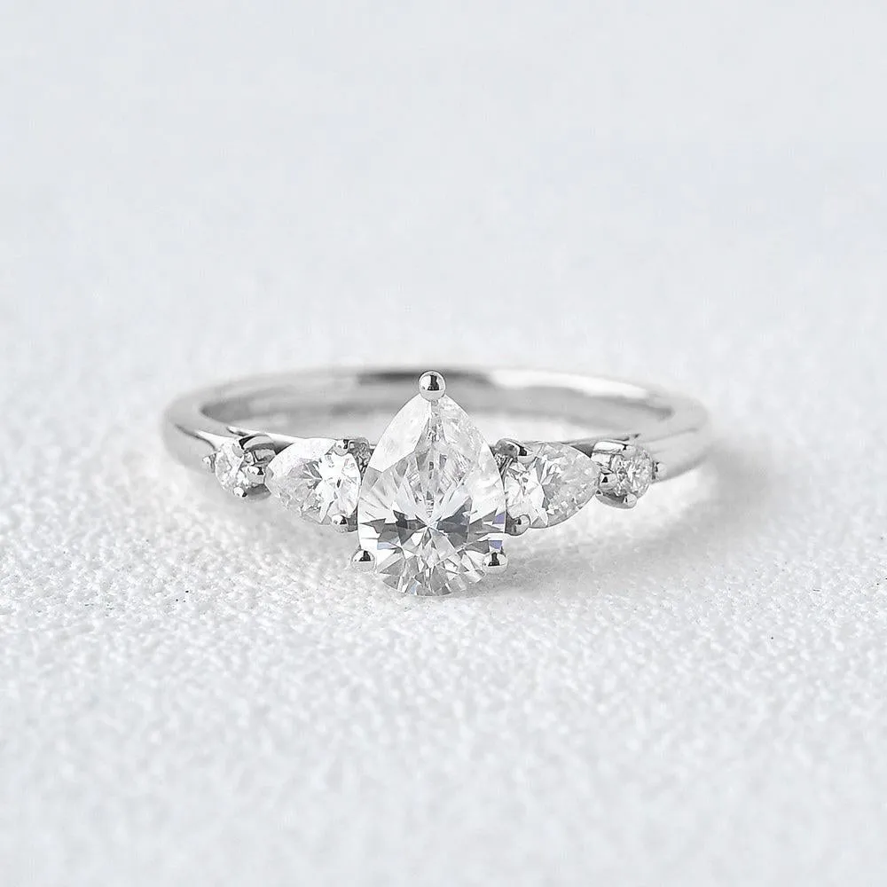 Pear Shaped Moissanite Rose Gold Ring