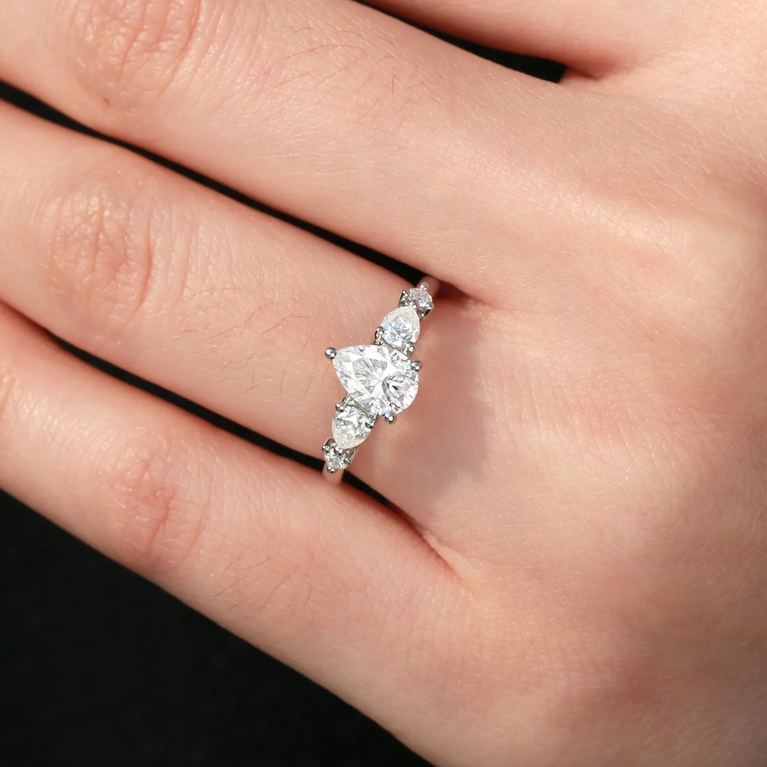 Pear Shaped Moissanite Rose Gold Ring