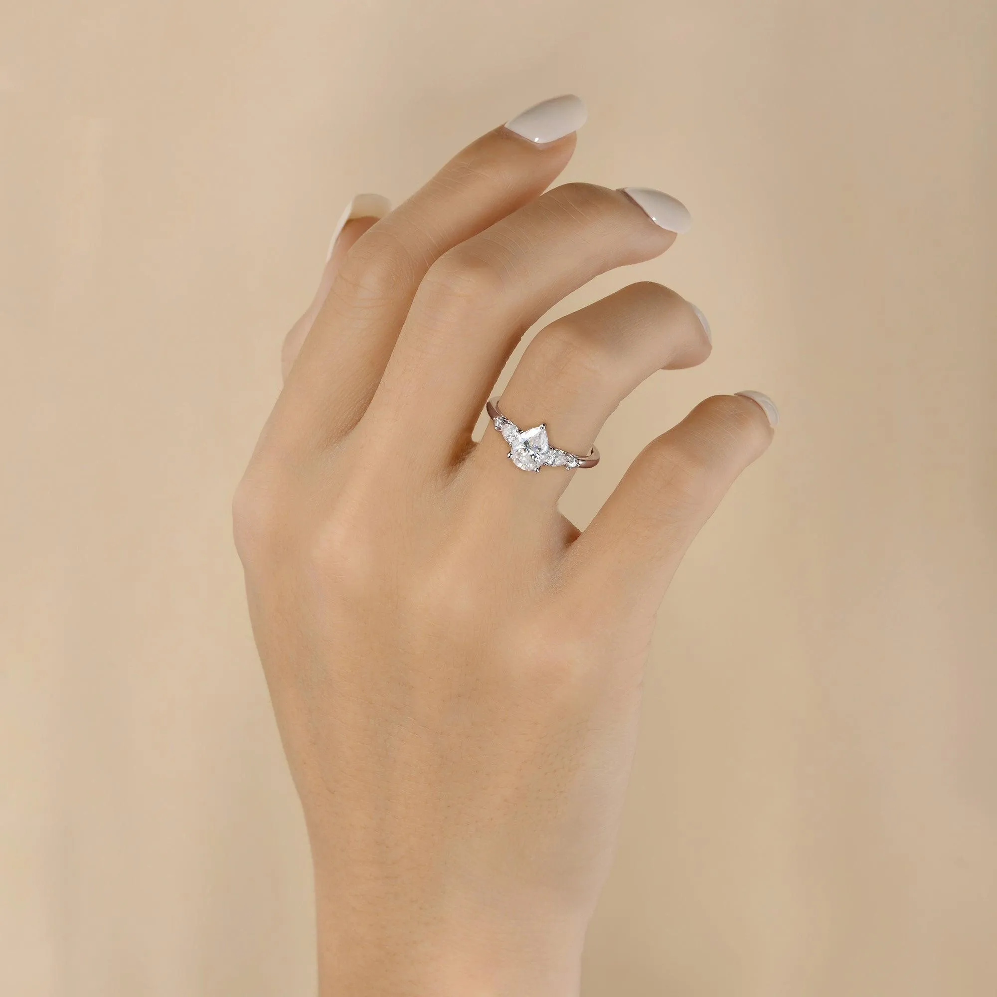Pear Shaped Moissanite Rose Gold Ring
