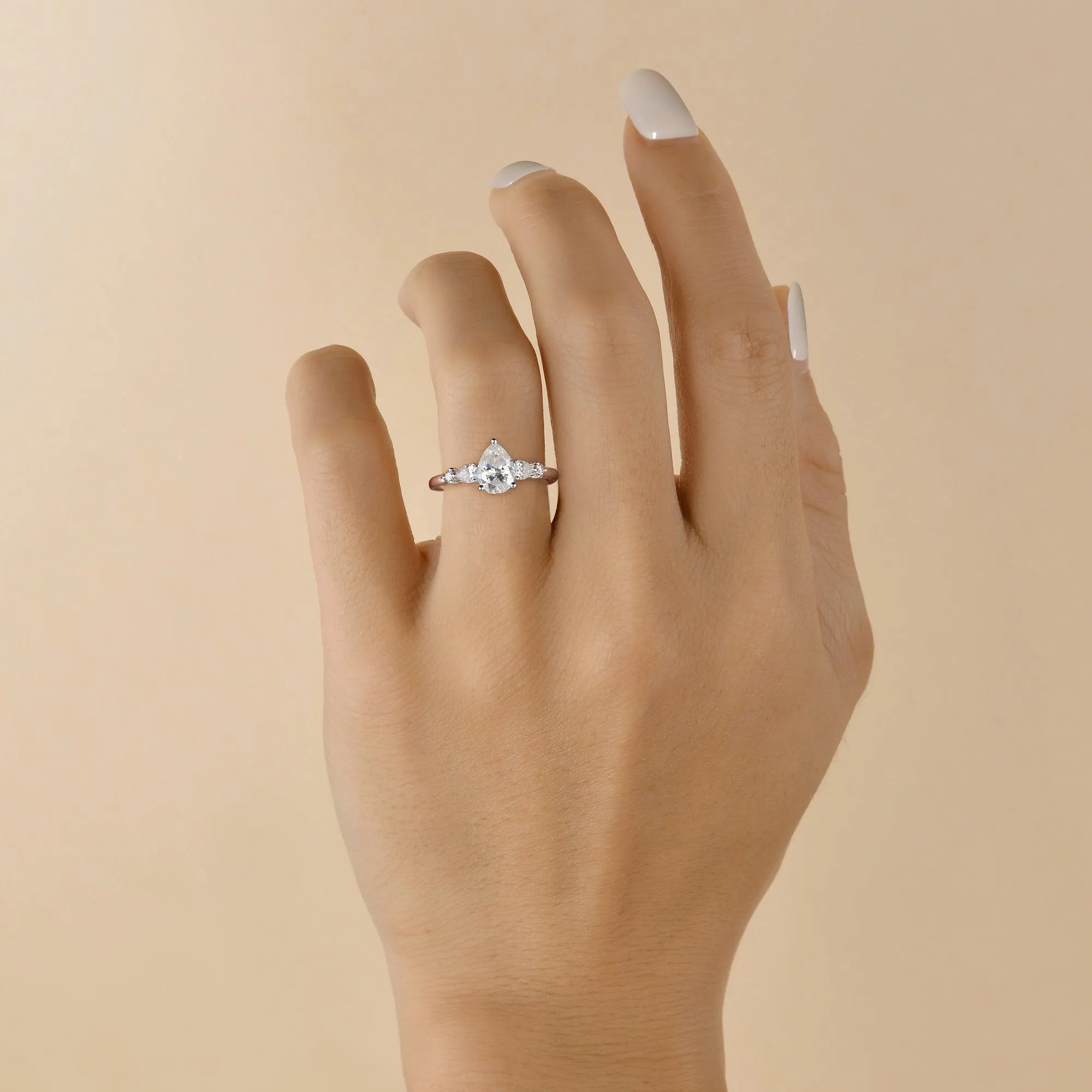 Pear Shaped Moissanite Rose Gold Ring