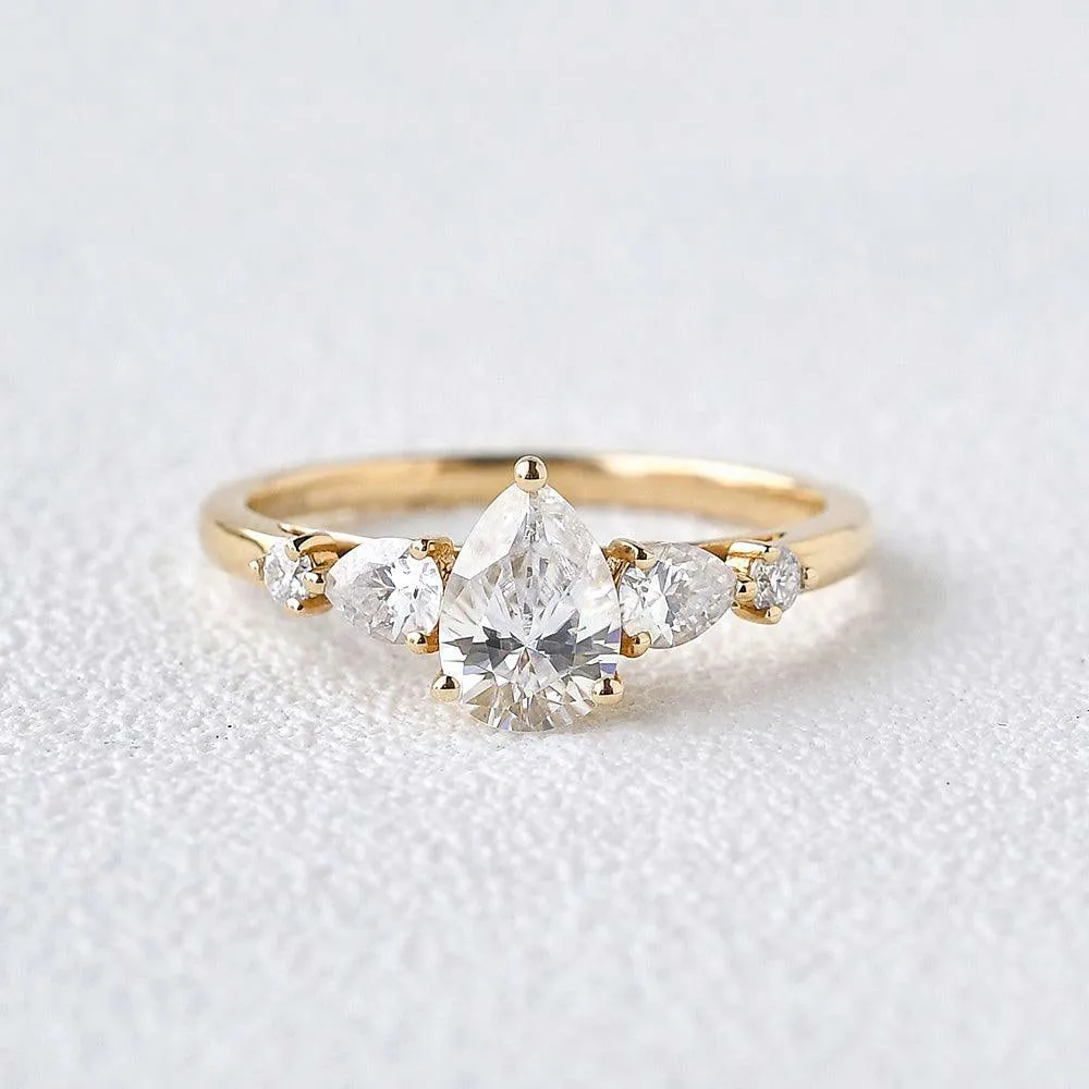 Pear Shaped Moissanite Rose Gold Ring