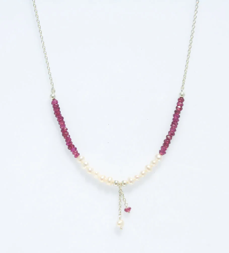 Pearl Amethyst Sterling Silver Necklace