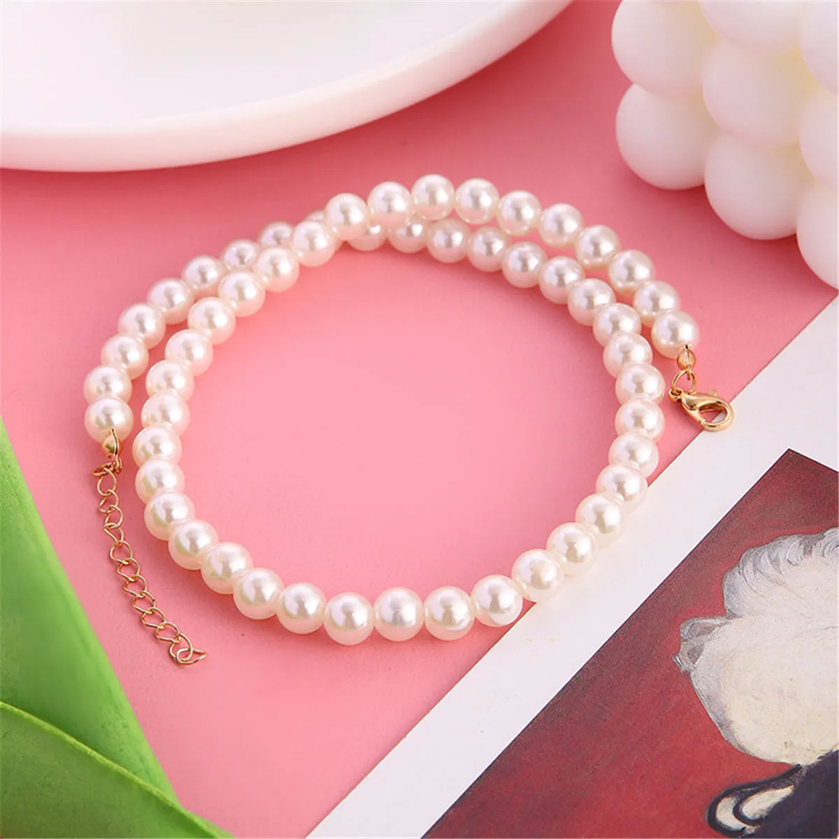 Pearl & 18K Gold-Plated 8MM Choker Necklace