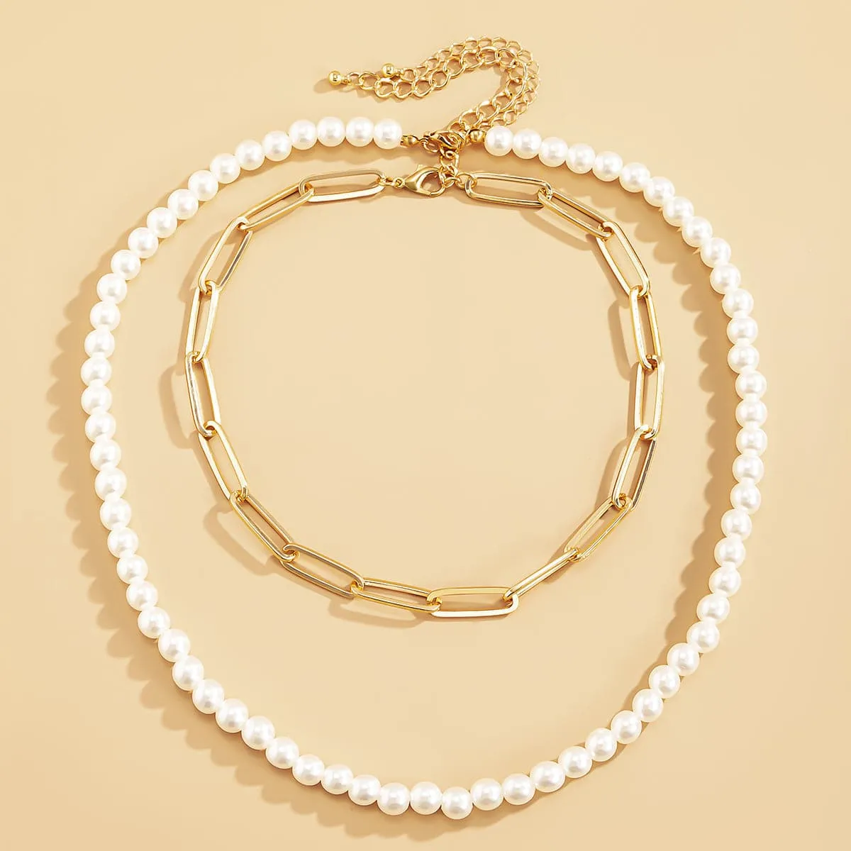Pearl & 18K Gold-Plated Choker Necklace Set