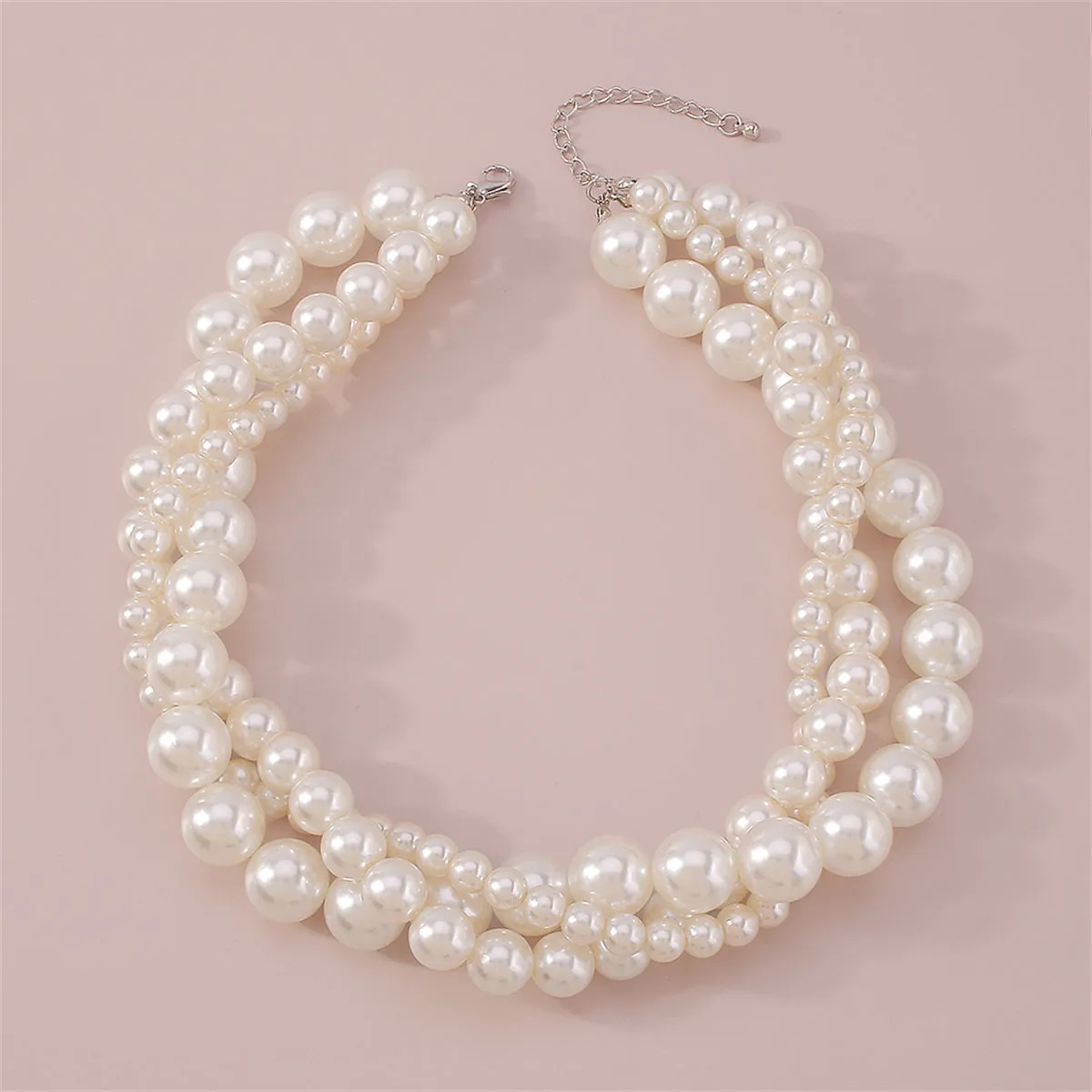 Pearl & Silver-Plated Interlocked Necklace