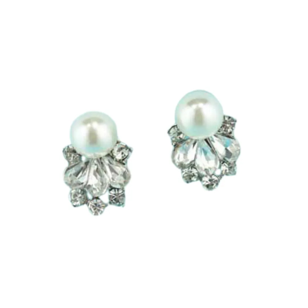 Pearl and Crystal Crown Earring