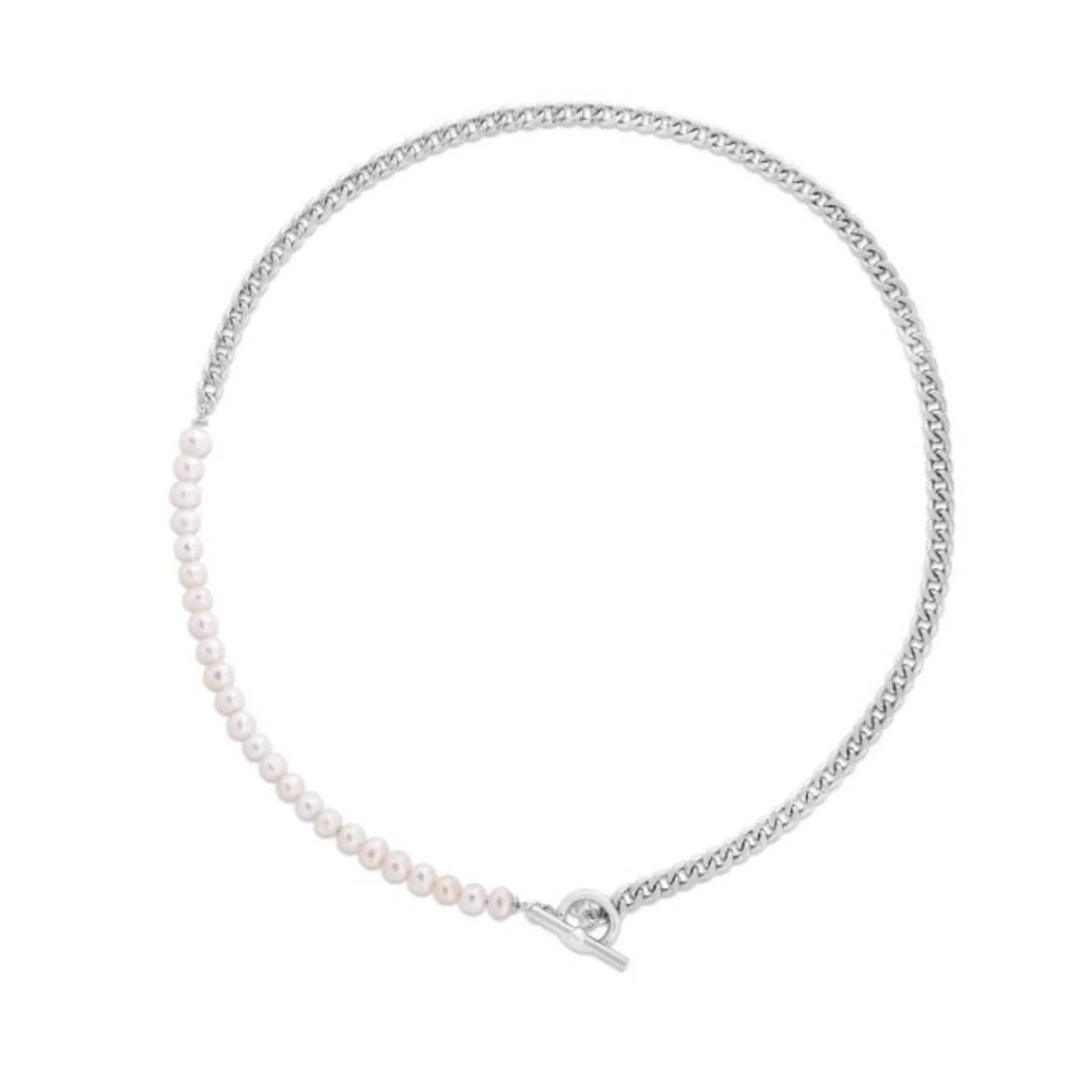 Pearl Curblink Chain Necklace
