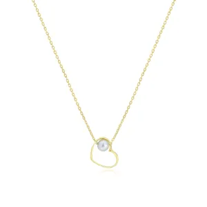 Pearl Open Heart Necklace