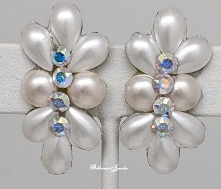 Pearl with AB Austrian crystal accents earring