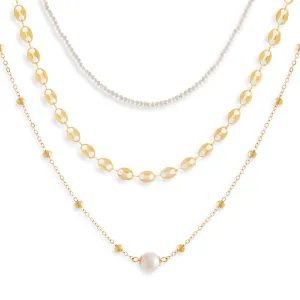 Pearls & A Mariner Necklace Combo Set