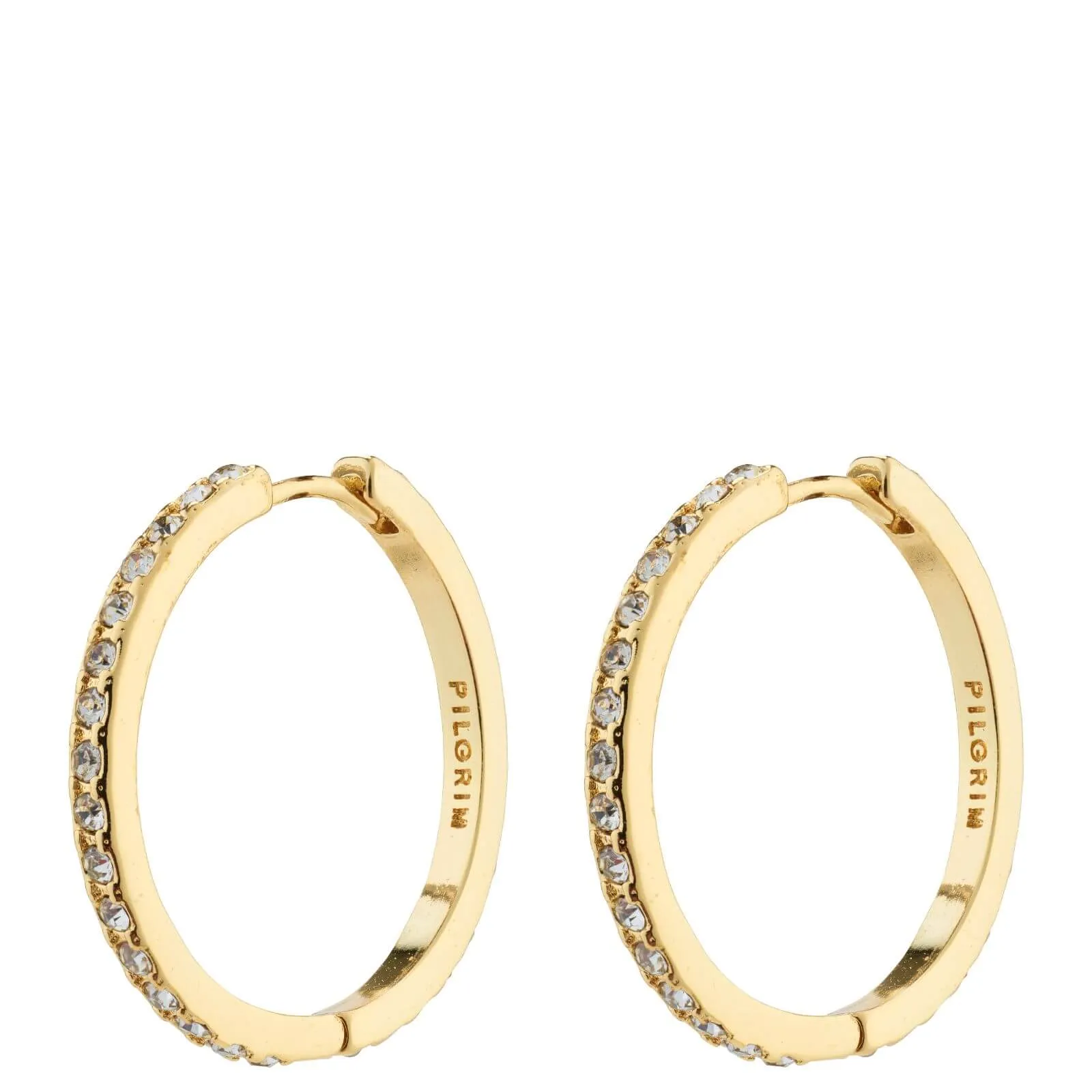 Pilgrim Ebna Gold Crystal Maxi Hoop Earrings