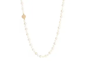 Pink & White Pearl with Stingray Charm Necklace