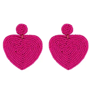 Pink Beaded Statement Earrings 230-11 | Erika Williner Designs