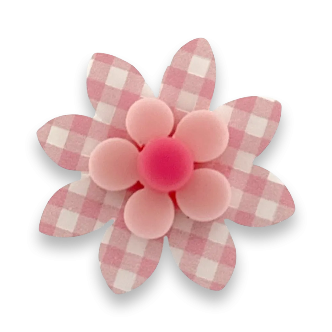Pink gingham flower 🌸 - ring