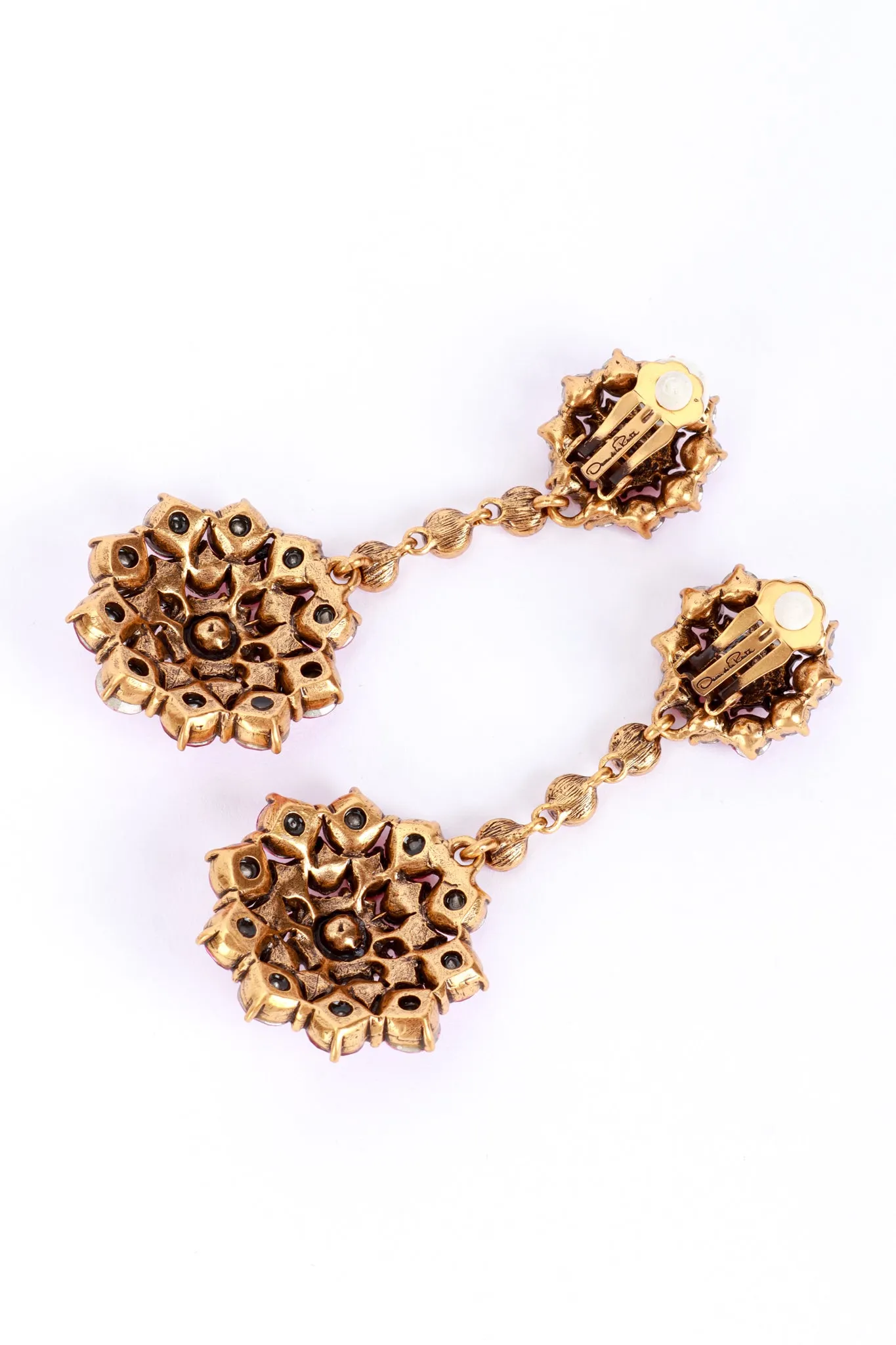 Pinks Crystal Flower Burst Drop Earrings
