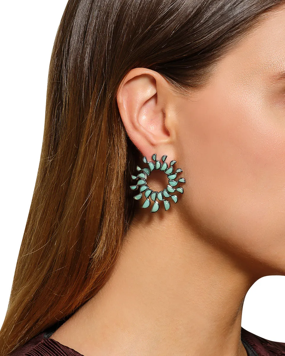 Pinwheel Earrings - Chrysoprase
