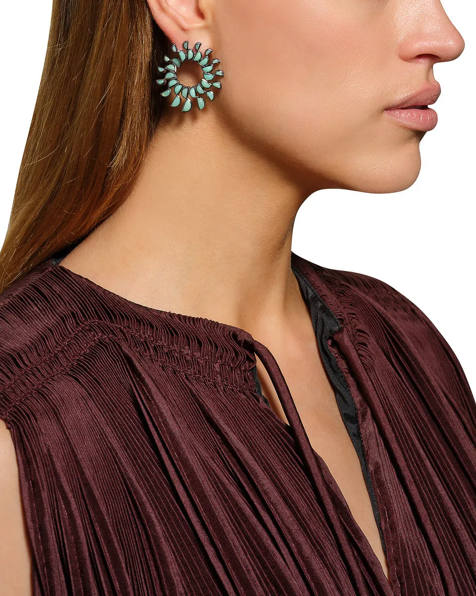 Pinwheel Earrings - Chrysoprase