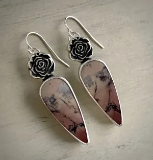 Porcelain Jasper Rosebud Earrings
