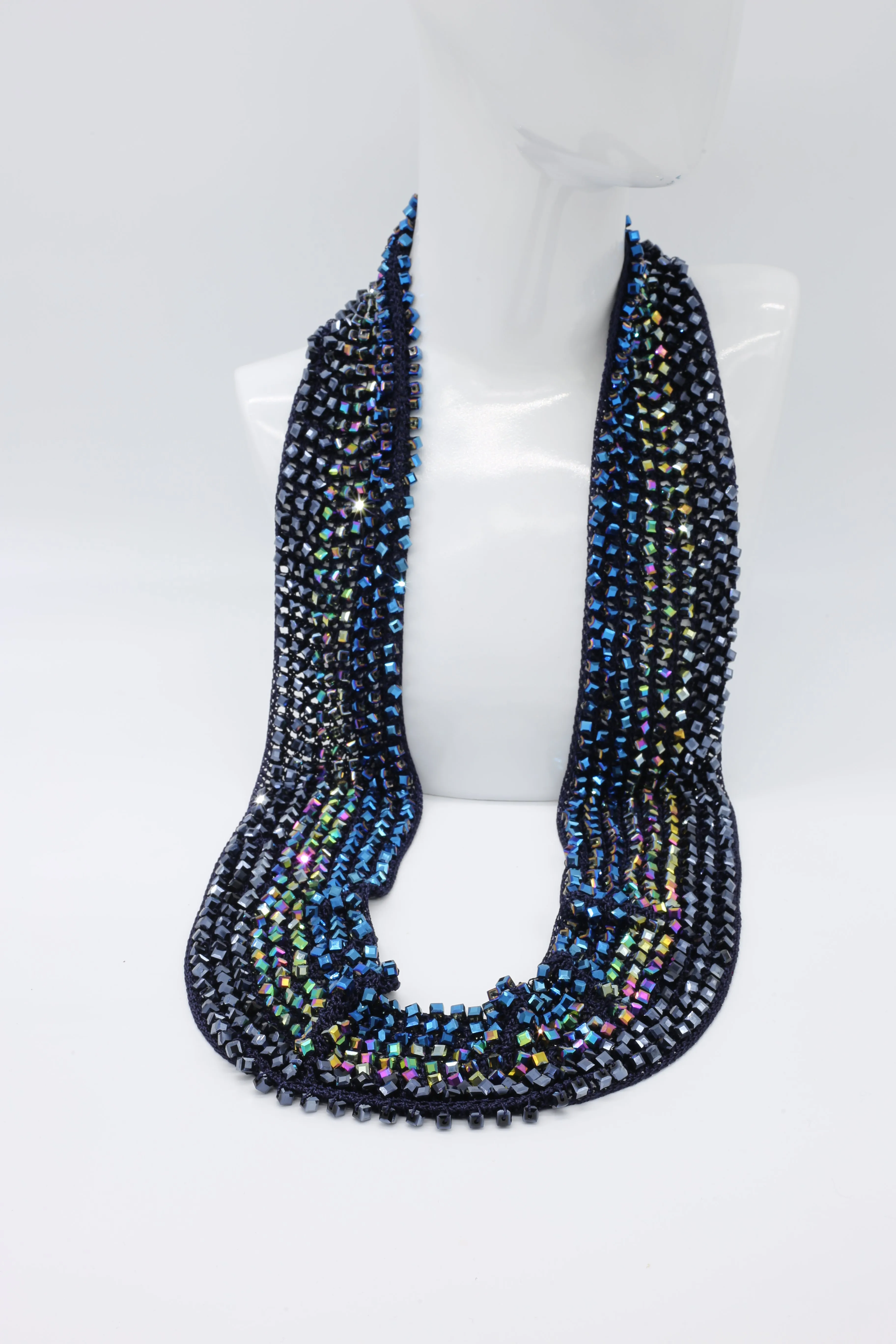 PRE-ORDER: Diana Hand-crocheted Crystal Hat & Infinity Necklace & Earrings Set - Winter Multi
