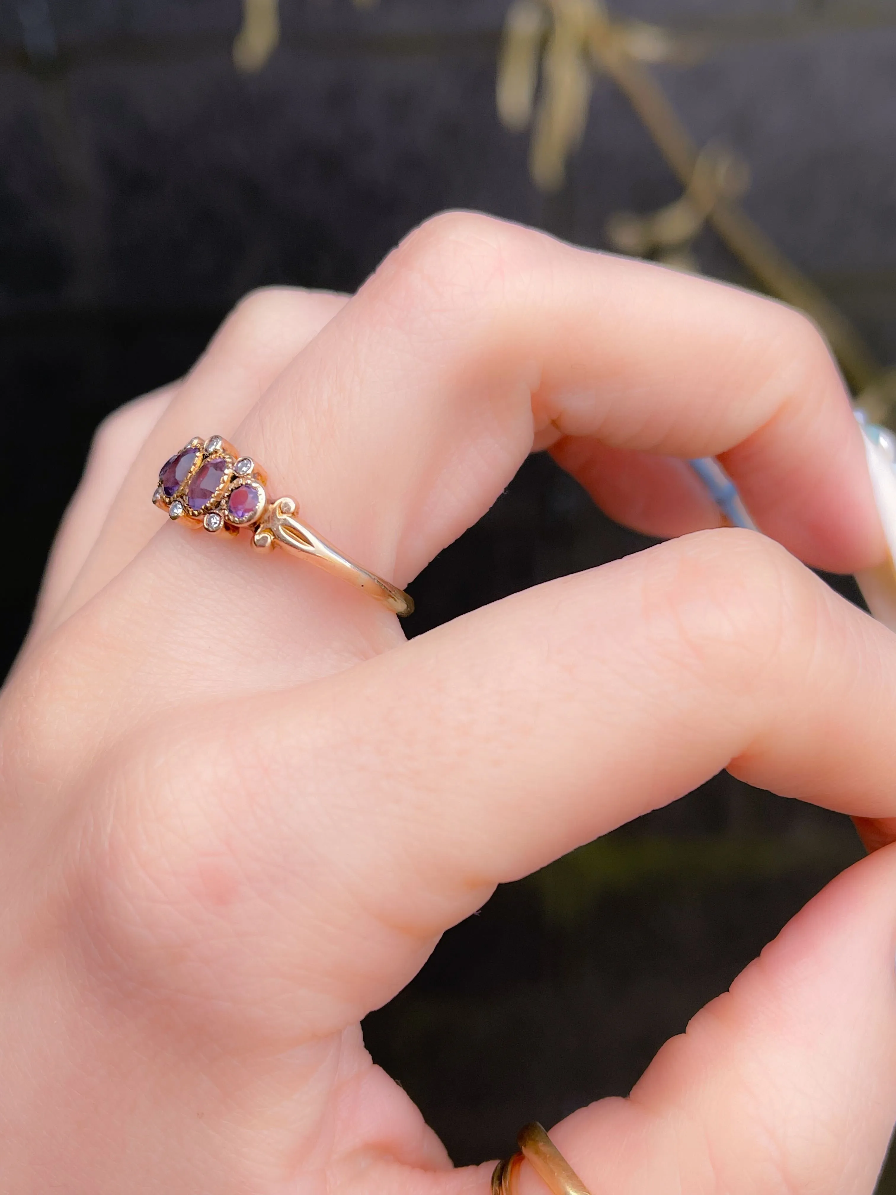 Precious Victorian Amethyst and Diamond Band