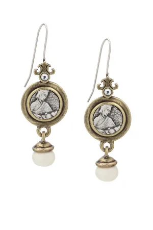 PREFERE EARRINGS WITH OS BLANC DANGLE
