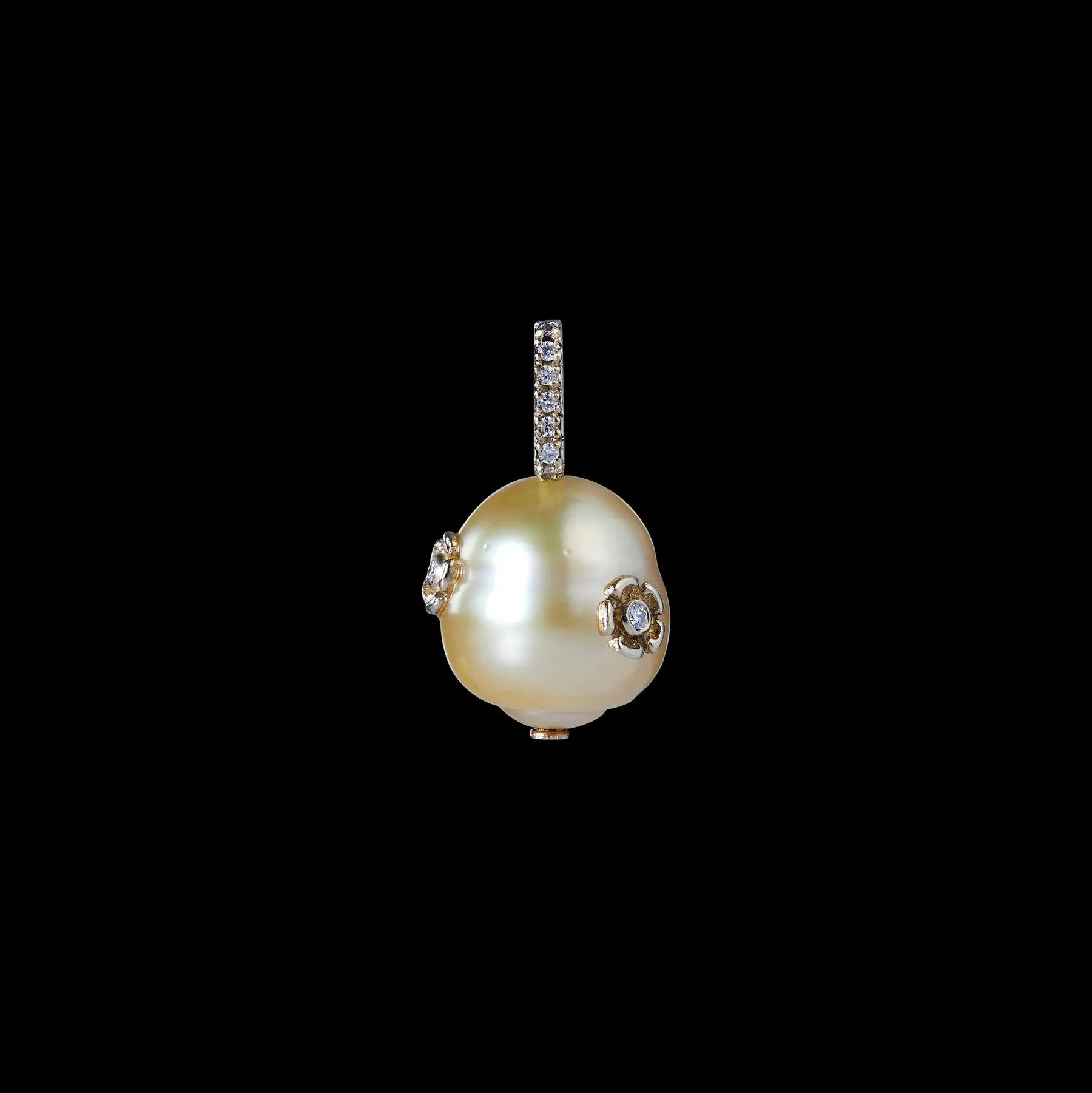 PRIMROSE MARIS GOLDEN SOUTH SEA SEMI BAROQUE PEARL PENDANT ONE-OF-A-KIND