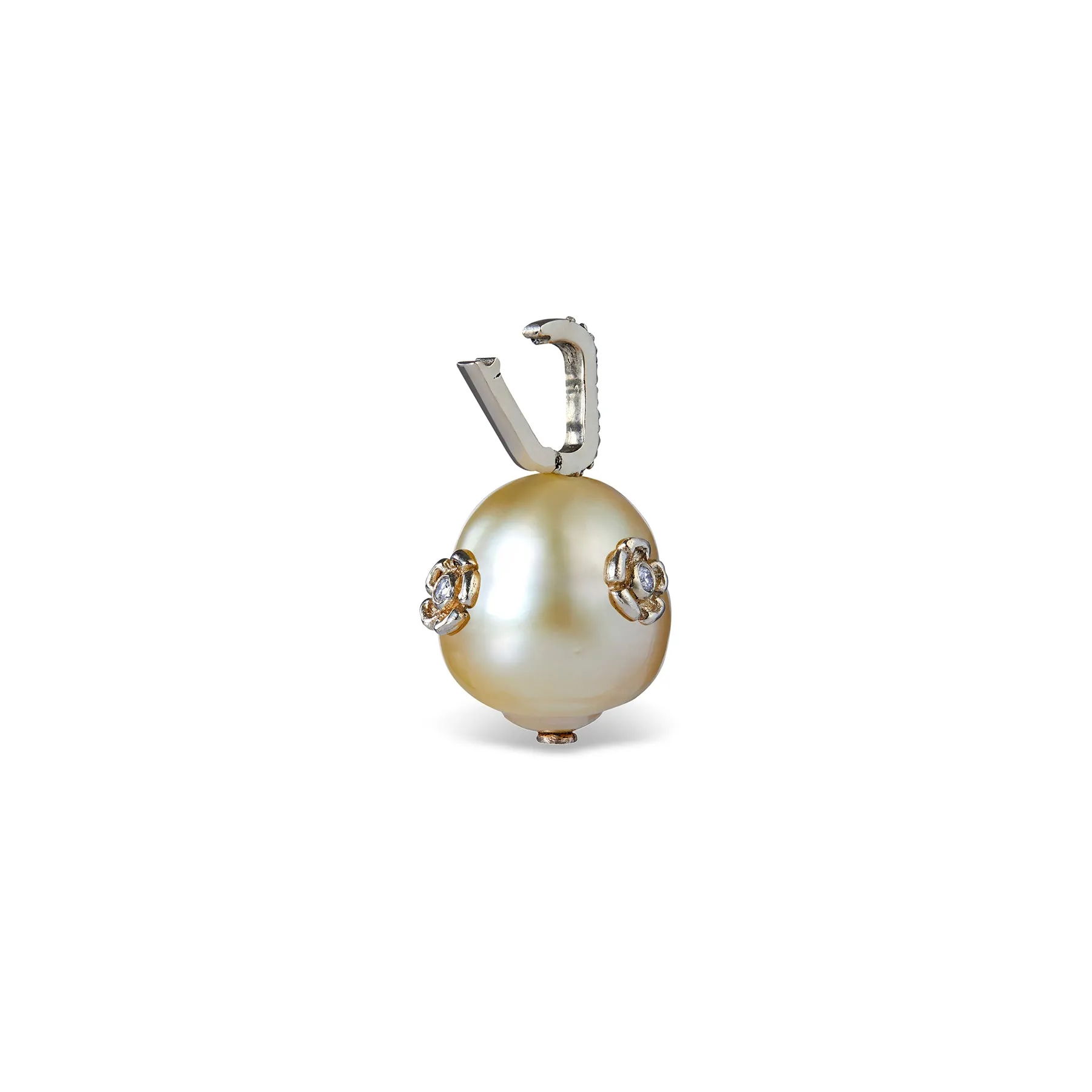 PRIMROSE MARIS GOLDEN SOUTH SEA SEMI BAROQUE PEARL PENDANT ONE-OF-A-KIND