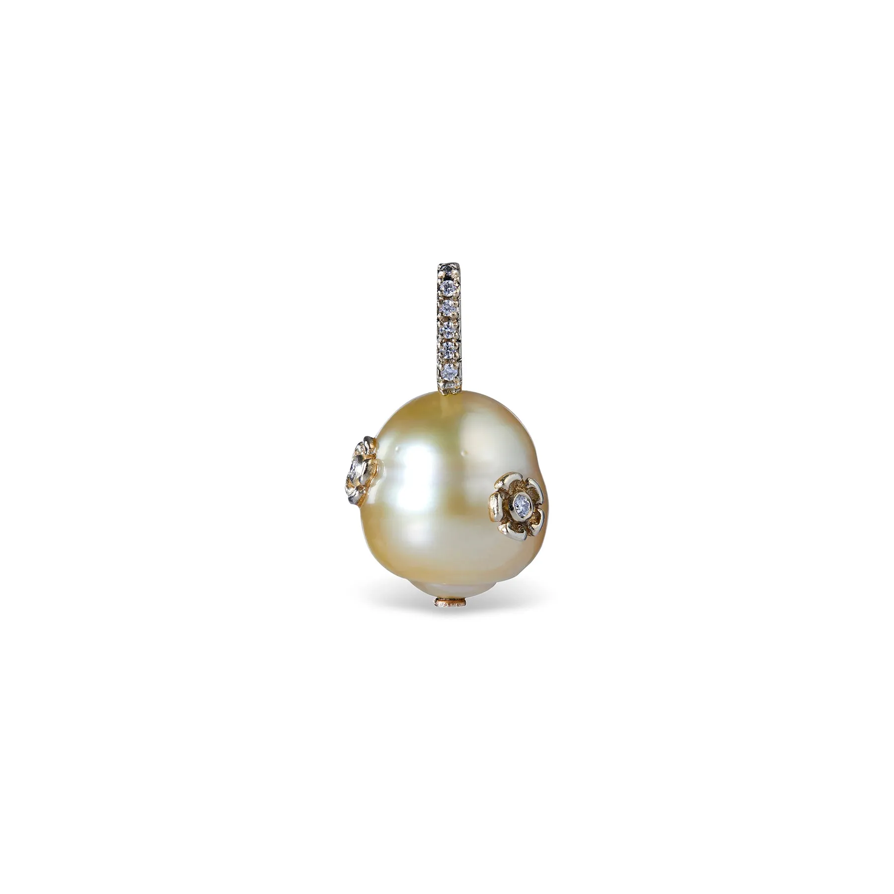 PRIMROSE MARIS GOLDEN SOUTH SEA SEMI BAROQUE PEARL PENDANT ONE-OF-A-KIND