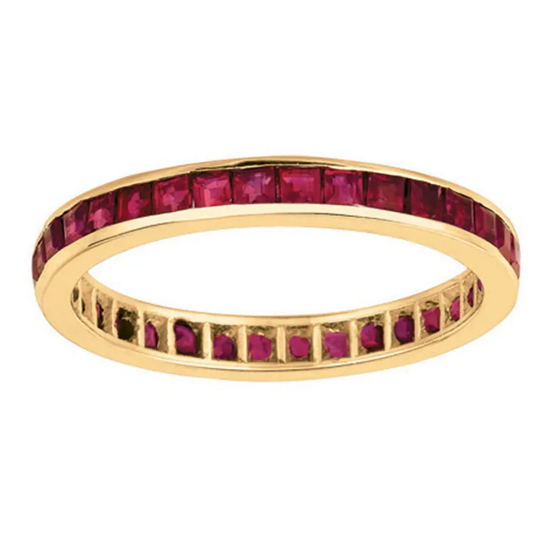 PRINCESS CUT ETERNITY RUBY RING 14K GOLD (1.19 CTW)
