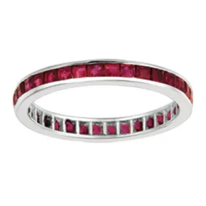 PRINCESS CUT ETERNITY RUBY RING 14K GOLD (1.19 CTW)