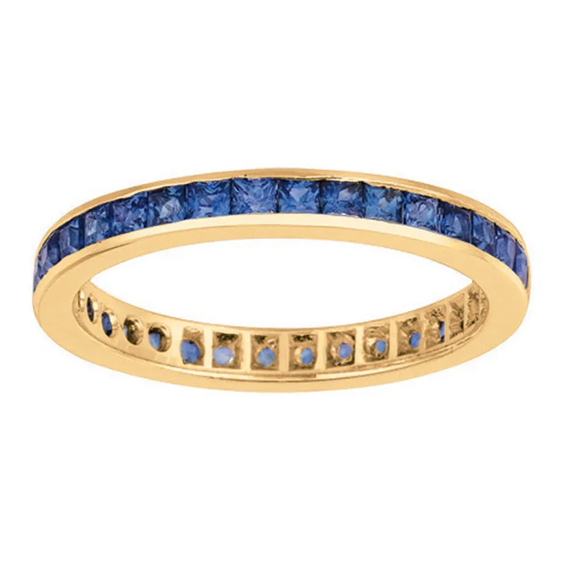 PRINCESS CUT ETERNITY SAPPHIRE RING 14K GOLD (1.36 CTW)