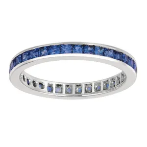 PRINCESS CUT ETERNITY SAPPHIRE RING 14K GOLD (1.36 CTW)