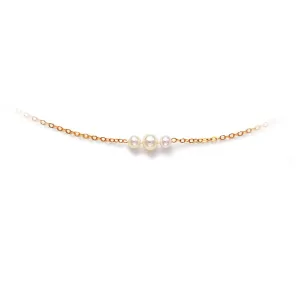 Princesse Pearl Cultured Starter Necklace in Three Pearls