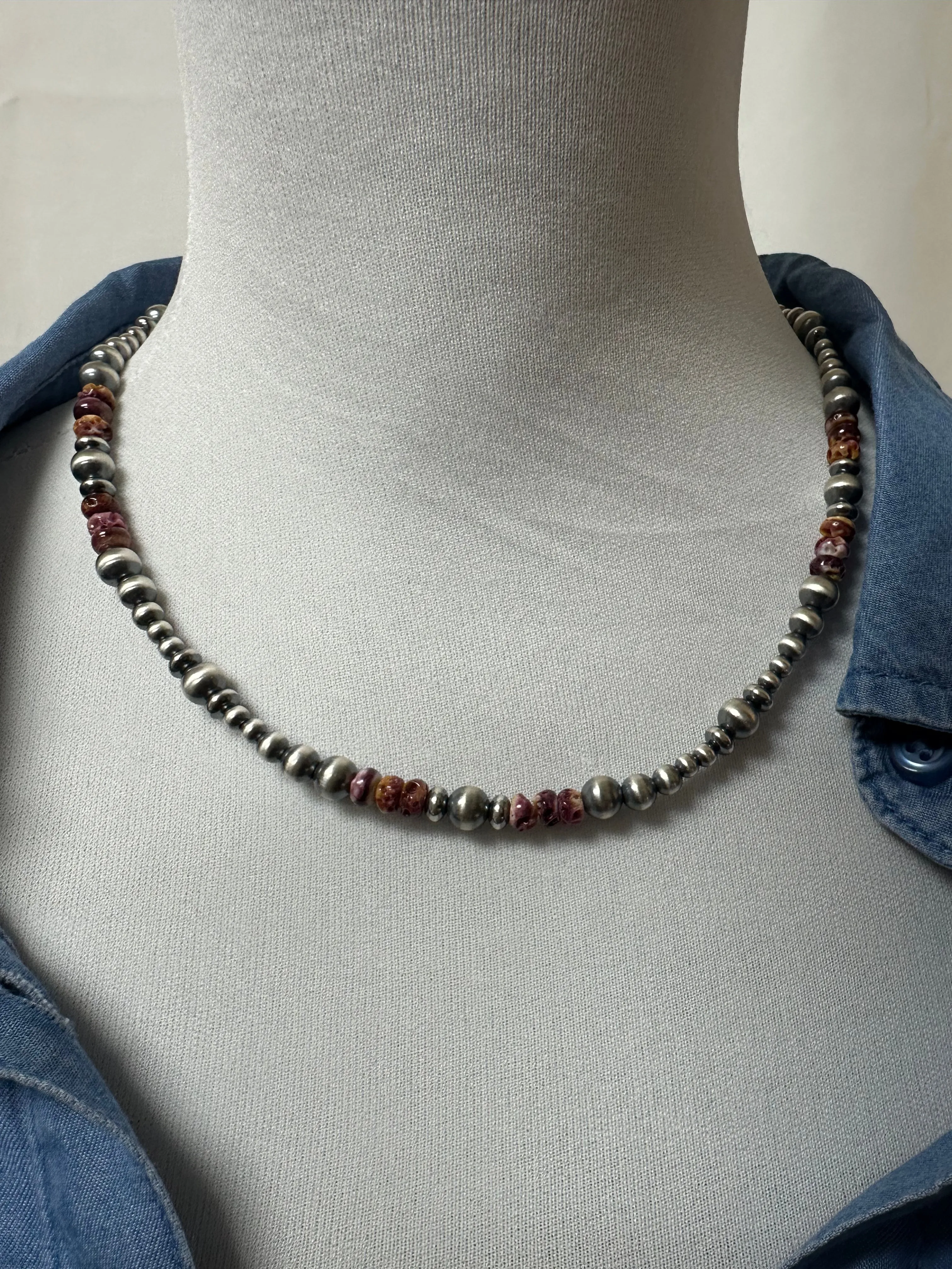 Purple Spiny & Pearl Necklace