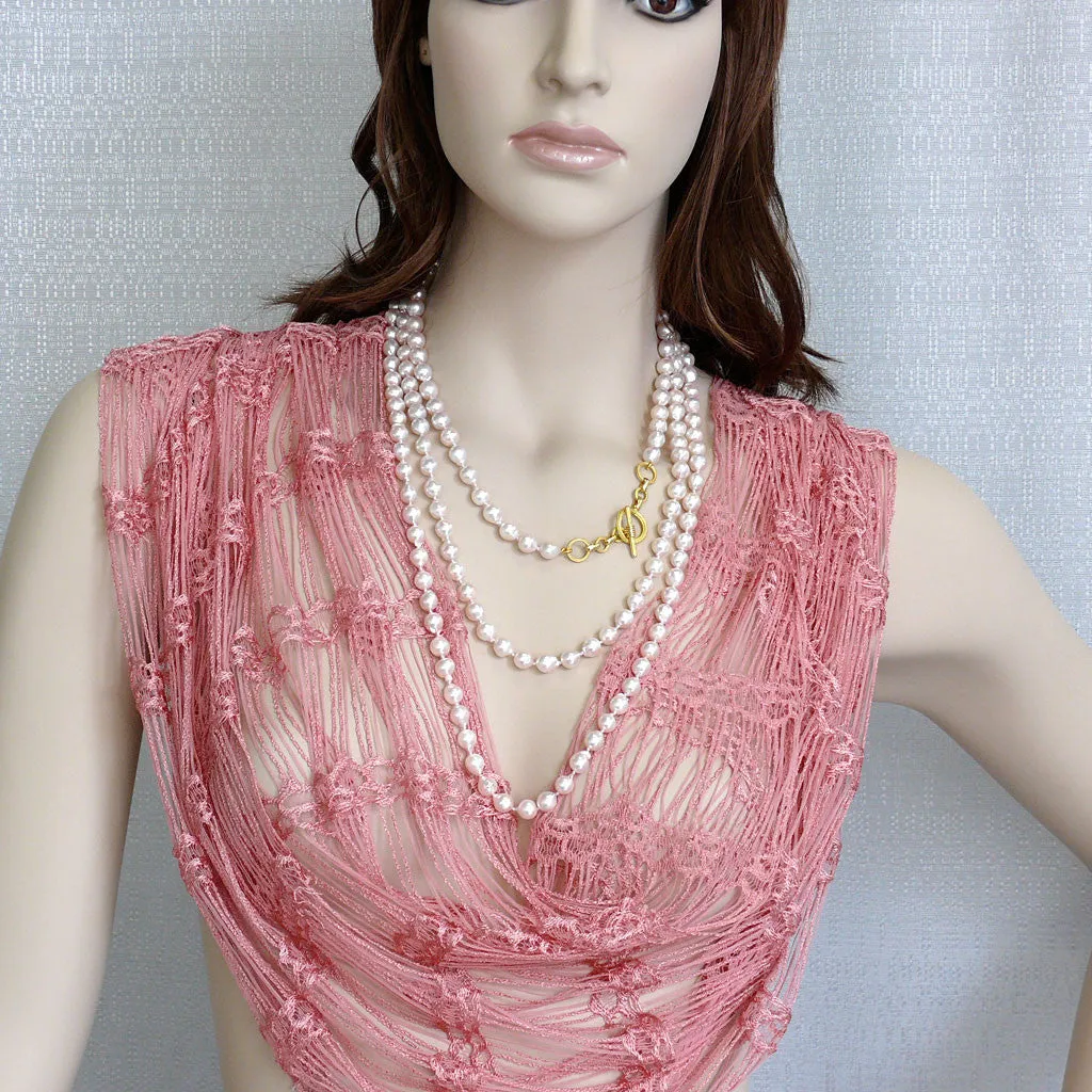 "Luna" Arpaia One of a Kind Japanese Akoya Baroque Pearl 74" Necklace with High Karat Gold Toggle Clasp