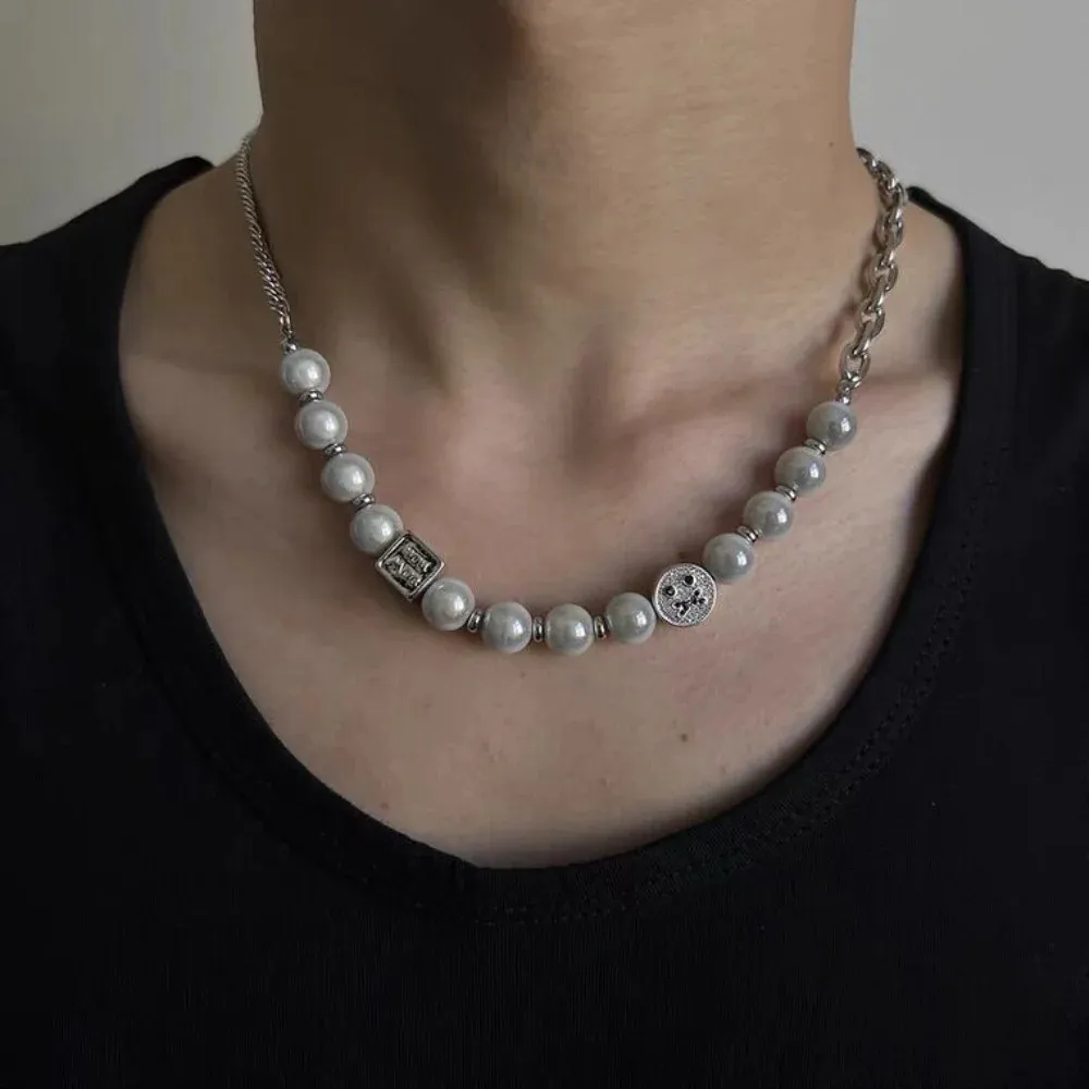 "Urban Reflective Pearl Smile" Necklaces