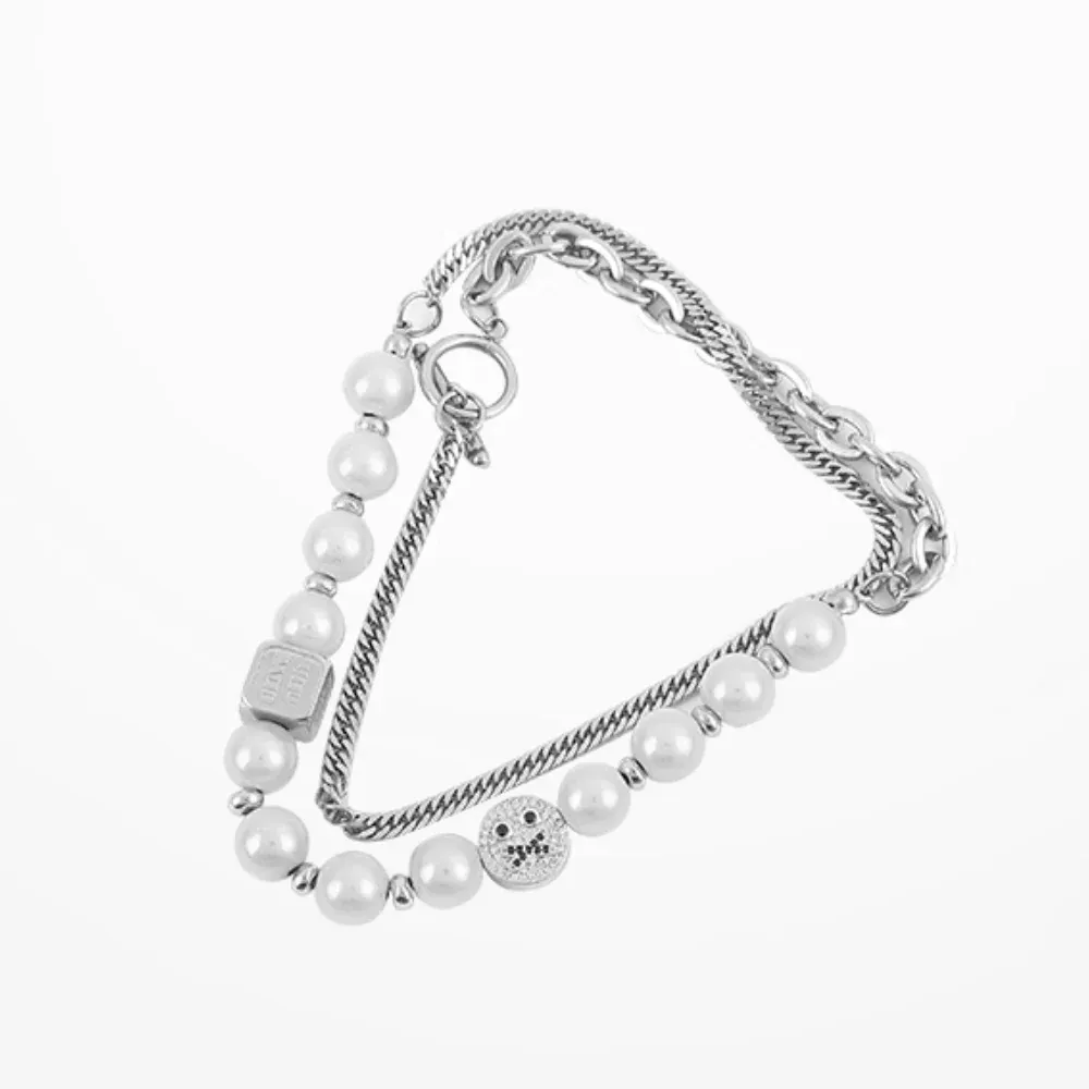 "Urban Reflective Pearl Smile" Necklaces