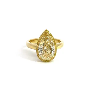 Rahaminov Pear Shape Yellow Diamond Ring