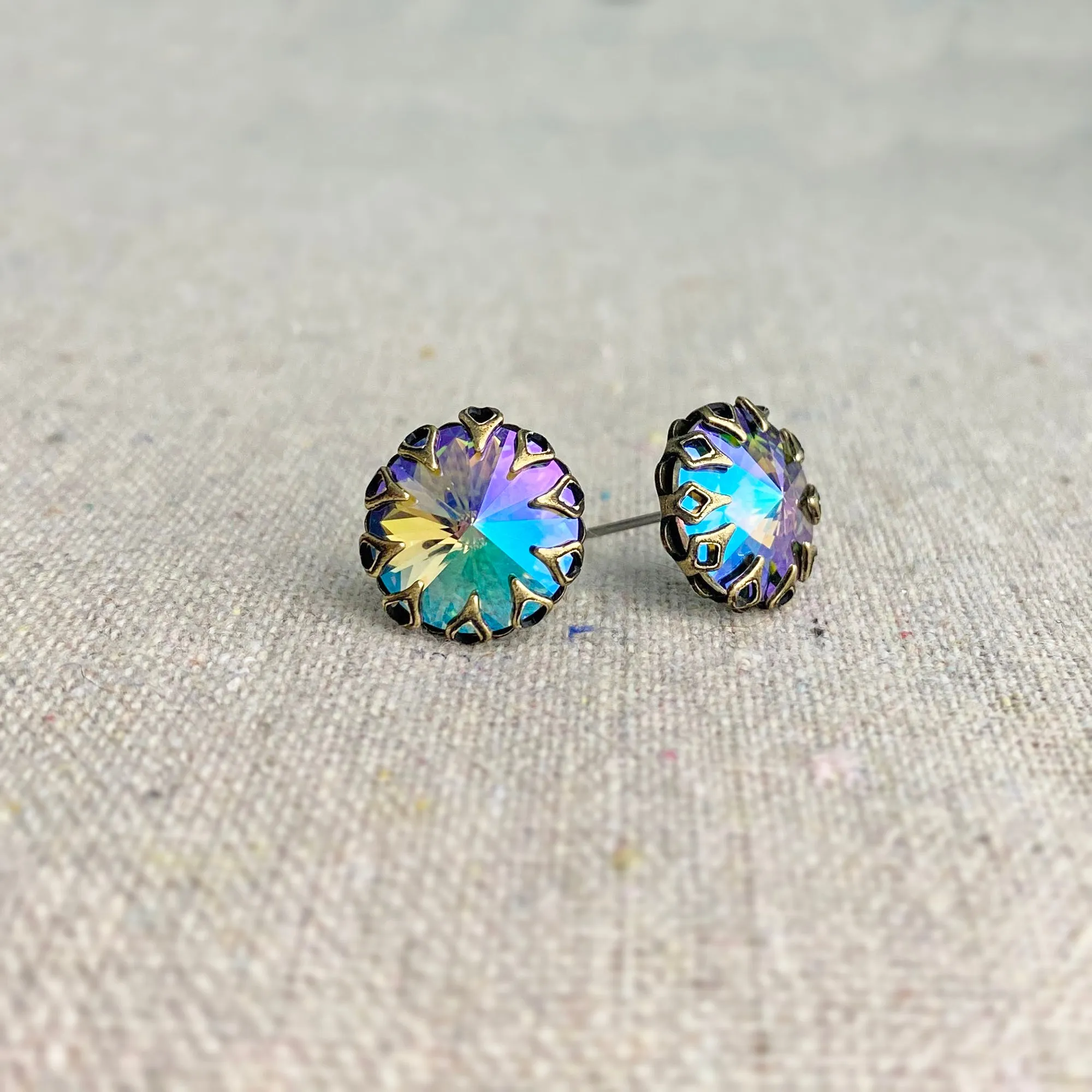 Rivoli Gothic Crown Post Earrings • 12mm