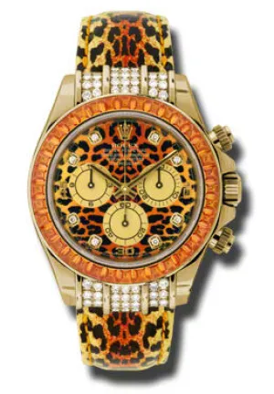Rolex Cosmorgraph Daytona Leopard Dial Automatic 18K Yellow Gold Leopard Skin Style Men's Watch 116598