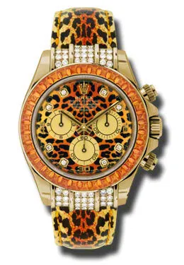 Rolex Cosmorgraph Daytona Leopard Dial Automatic 18K Yellow Gold Leopard Skin Style Men's Watch 116598