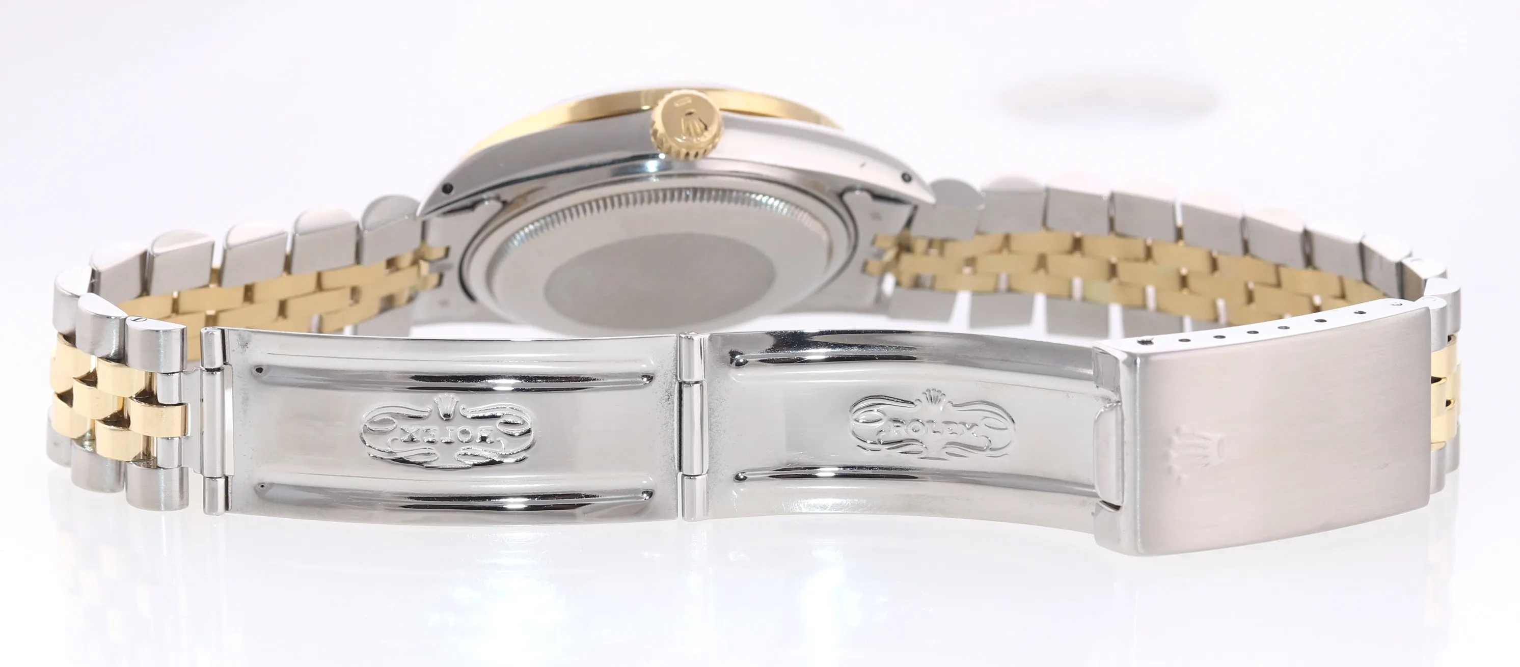 Rolex DateJust 16014 White Roman Diamond Bezel Jubilee Two Tone 36mm Watch