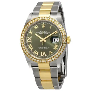 Rolex Datejust 36 Green Diamond Dial Men's Steel and 18kt Yellow Gold Watch 126283GNRDO