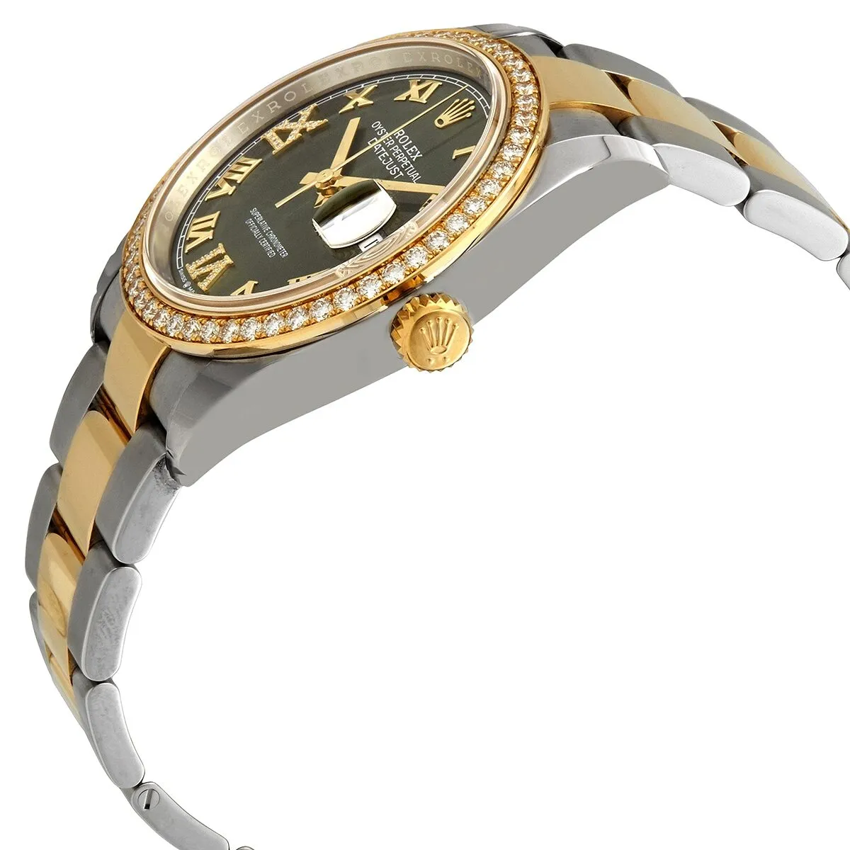 Rolex Datejust 36 Green Diamond Dial Men's Steel and 18kt Yellow Gold Watch 126283GNRDO
