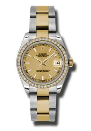 Rolex Datejust Lady 31 Champagne Dial Stainless Steel and 18K Yellow Gold Oyster Bracelet Automatic Watch 178383CSO
