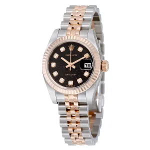 Rolex Lady Datejust 26 Black Dial Stainless Steel and 18K Everose Gold Jubilee Bracelet Automatic Watch 179171BKJDJ